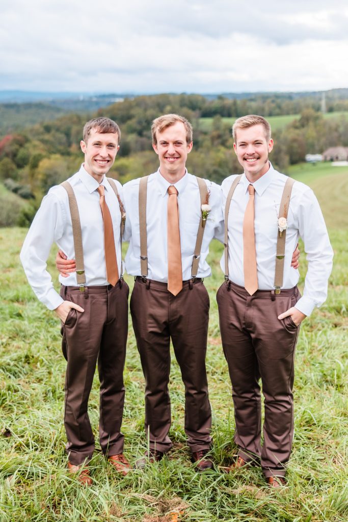 Groom with his Groomsmen in Morgantown, West Virginia. Photo by Joanna and Brett Photography, Austin Wedding Photographers