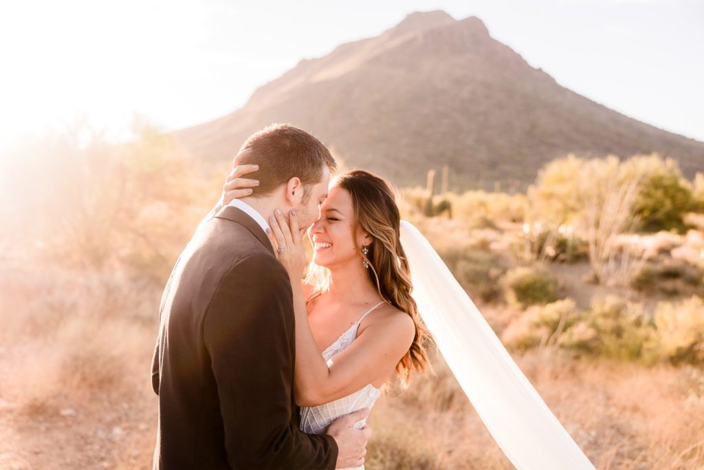 Husband and Wife Celebrate their Anniversary in the Tucson Arizona Desert. Photo taken by Joanna & Brett Photography, Arizona Wedding Photographers