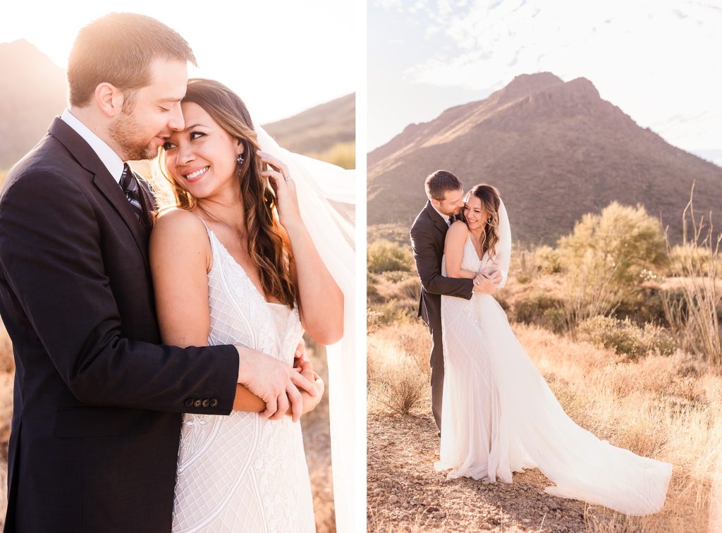 Husband and Wife Celebrate their Anniversary in the Tucson Arizona Desert. Photo taken by Joanna & Brett Photography, Arizona Wedding Photographers