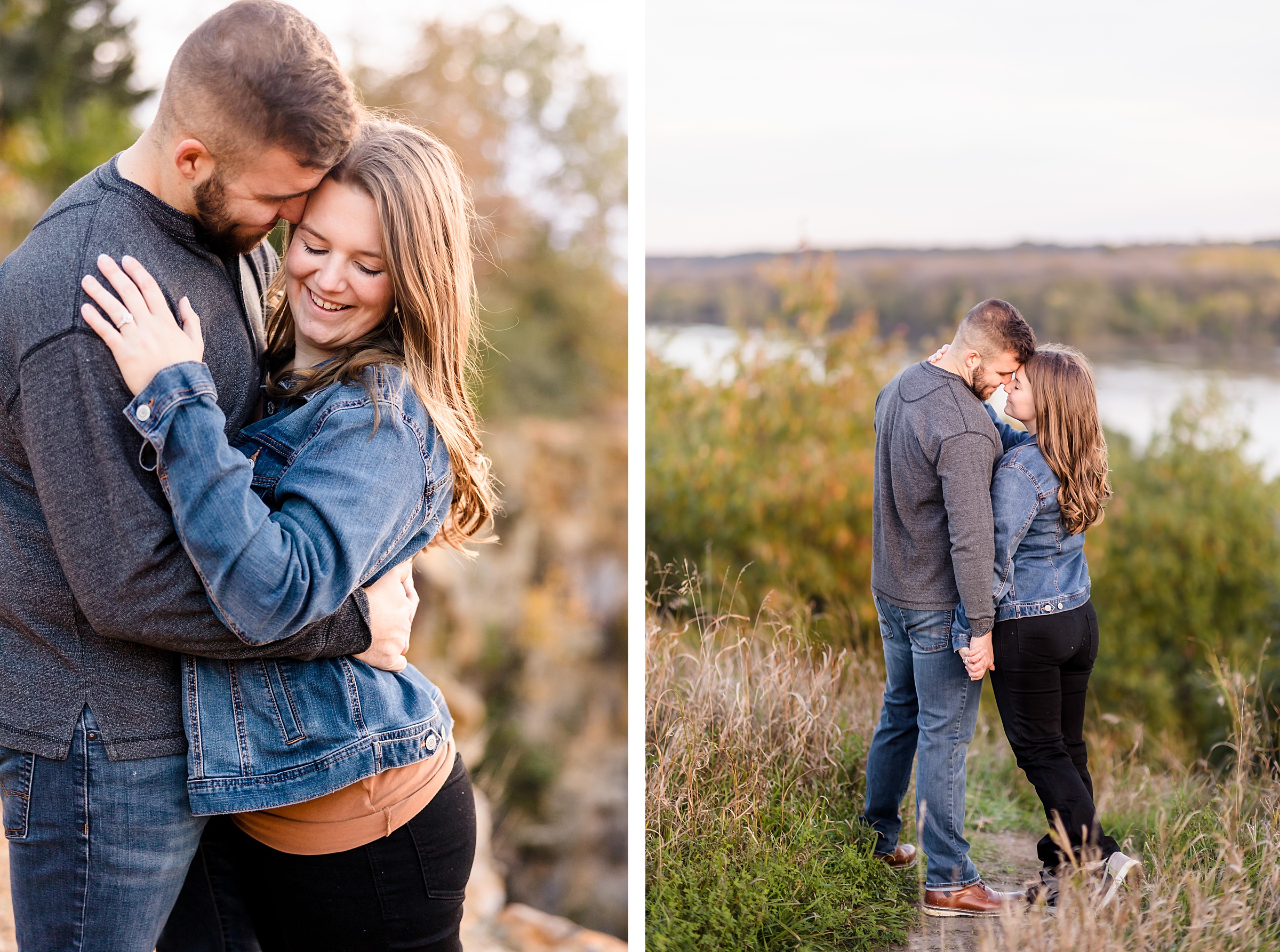 Couple Celebrate their engagement at Buffalo Rock State Park in Lasalle, Illinois. Photo taken by Illinois Wedding Photographers, Joanna and Brett Photography