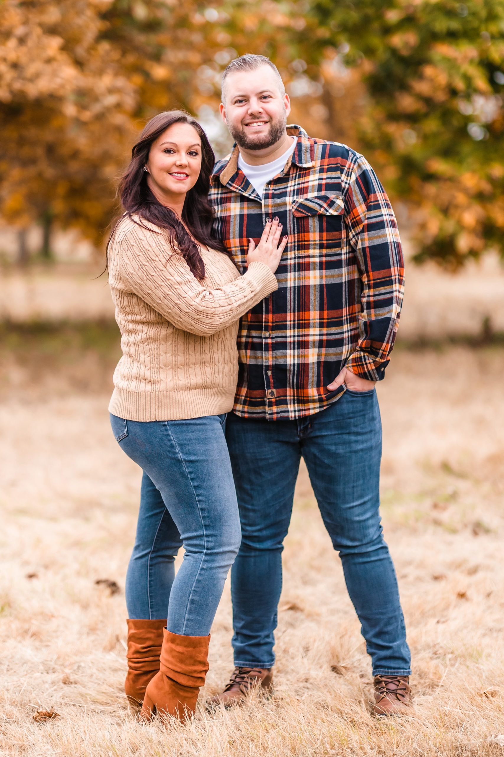 Couple celebrate their engagement at Elders Park in Normal, Illinois. Photograph taken by Illinois Wedding Photographers, Joanna & Brett Photography