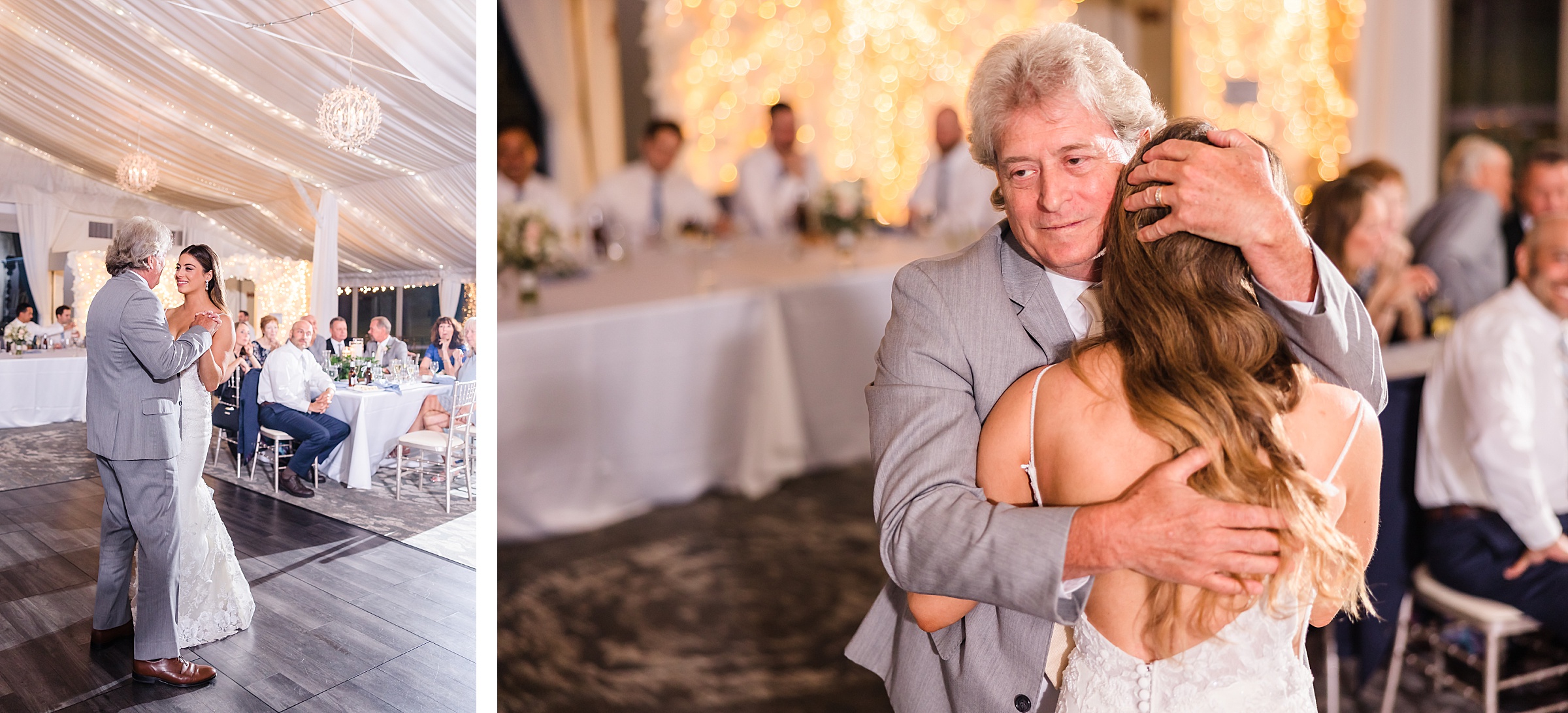 Bride dances with her father during her wedding at the Monte Bello Estate in Lemont, Illinois.