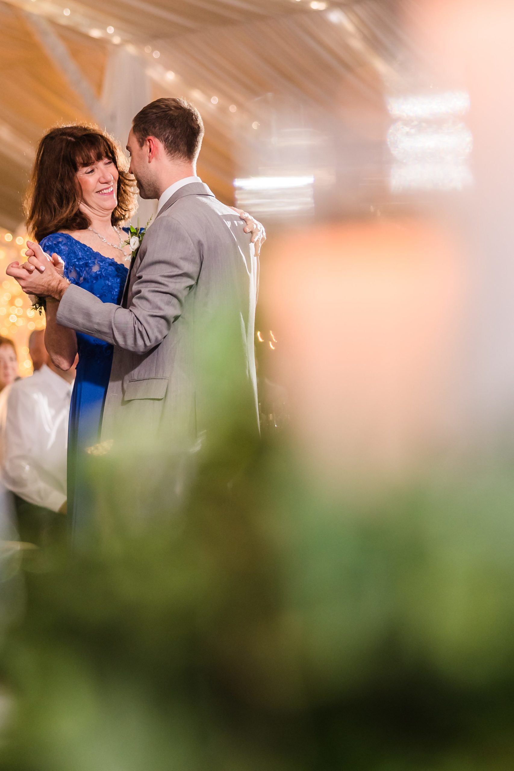 Groom dances with his mom during his wedding at the Monte Bello Estate in Lemont, Illinois.