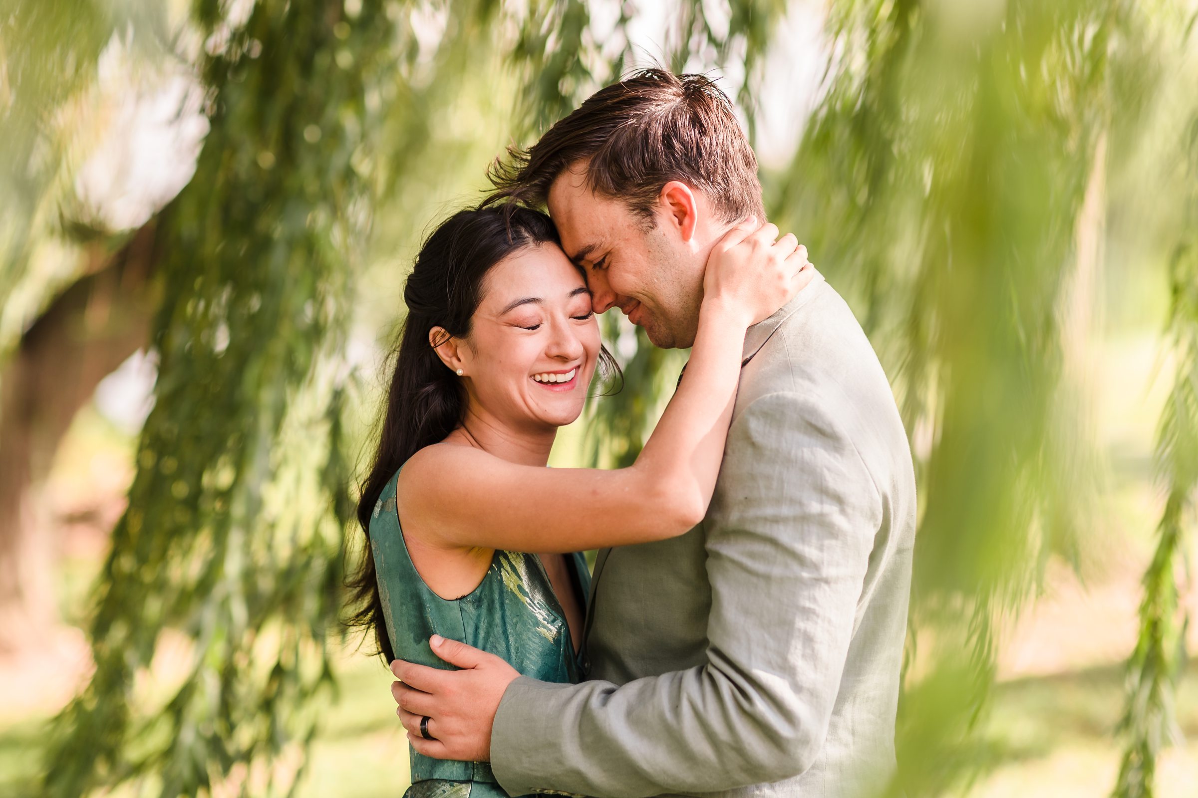Couple embrace during their session in Washington D.C