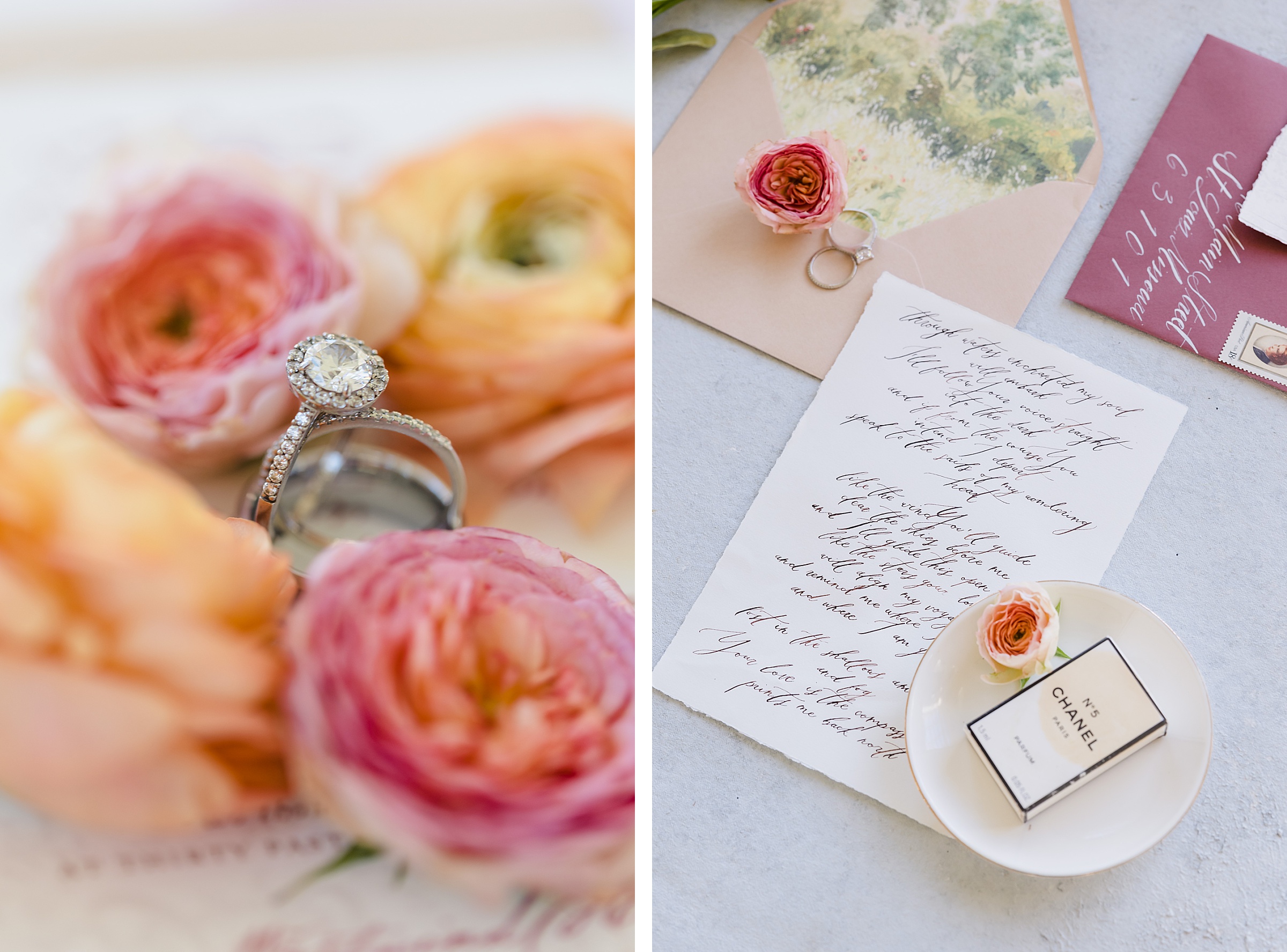 Wedding details at the Westwind Hills venue in Pacific, Missouri.