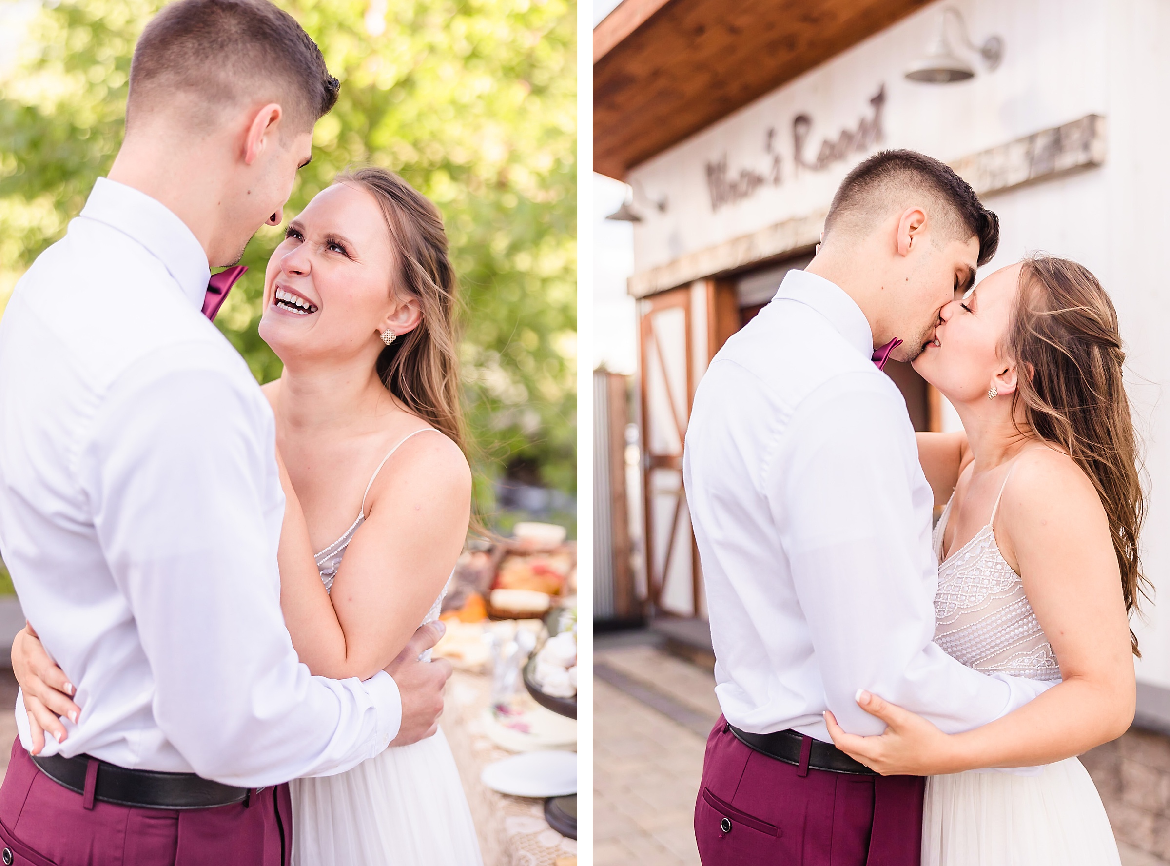  Bride & Groom celebrate getting married at the Wren's Roost Barn Venue in Naples, New York.