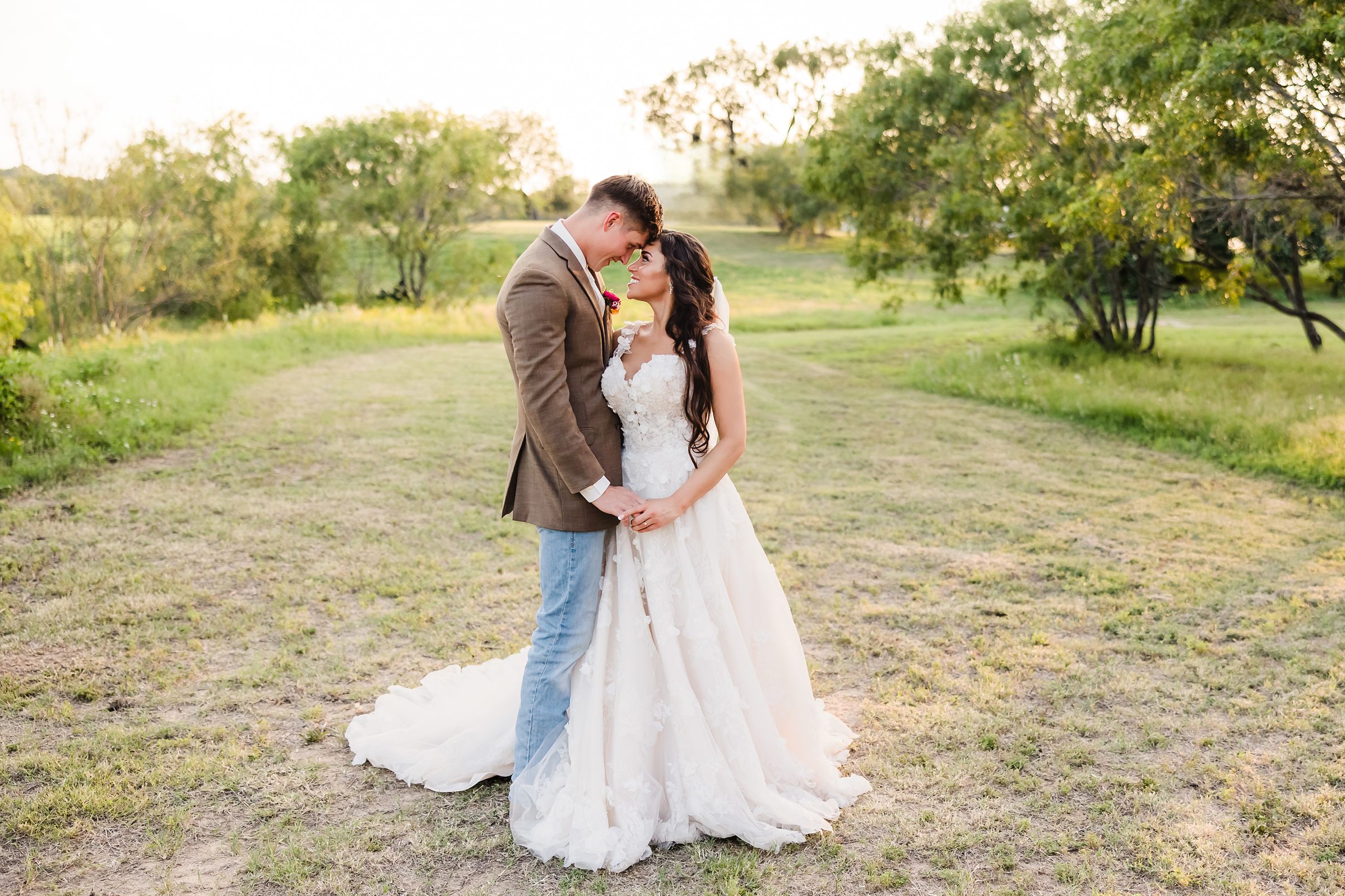 Bride and Groom celebrate their wedding at the Grandview venue in La Vernia, Texas.