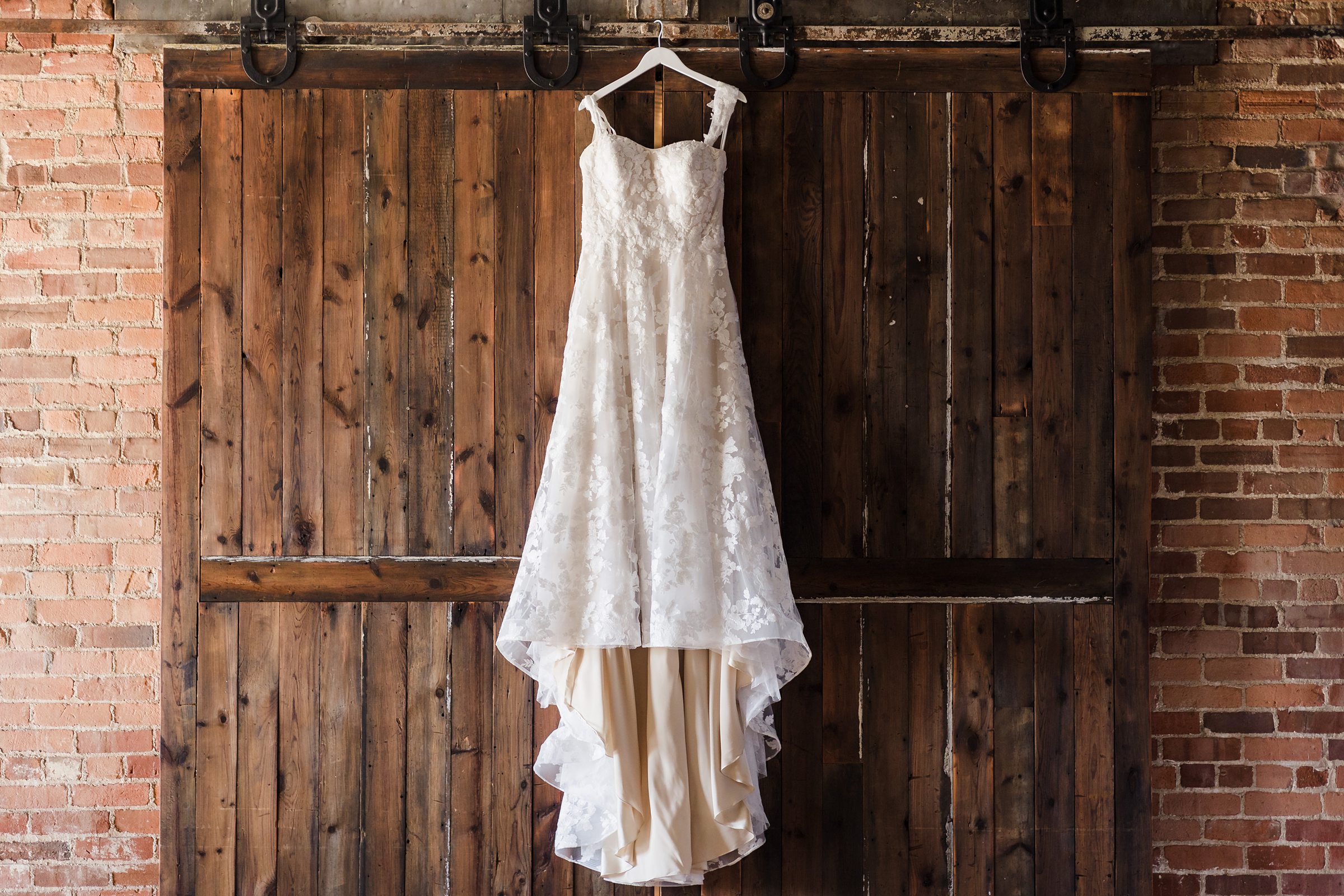 Wedding dress at the Trailside Event Center in Peoria Heights, Illinois.